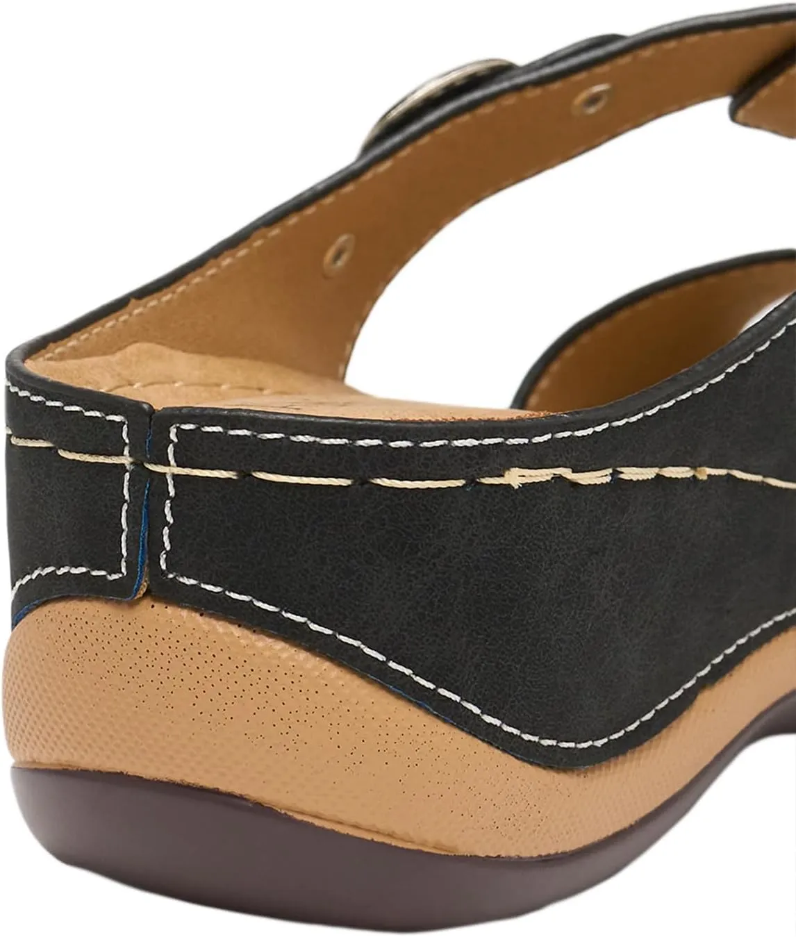 Alexis Leroy Comfortable Insole Buckle Strap Vamp Women's Wedge Sandals