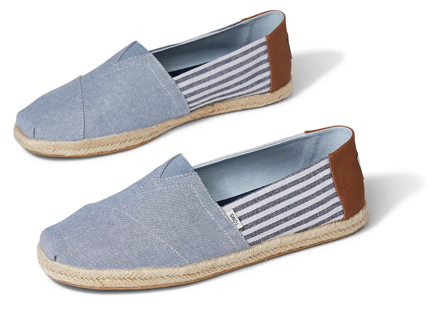Alpargata Rope Navy Chambray Stripes