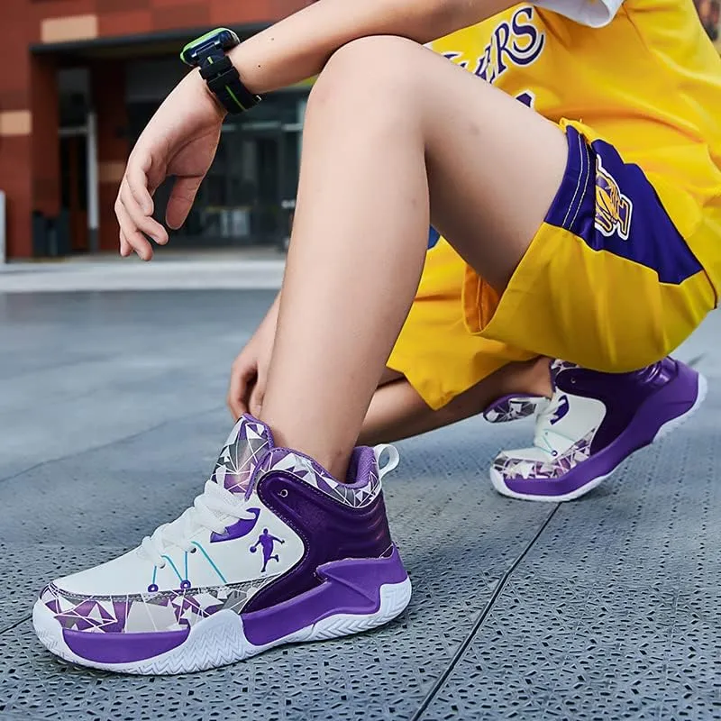 Boys and Kids Basketball Shoes Lightweight Fashion Sneakers