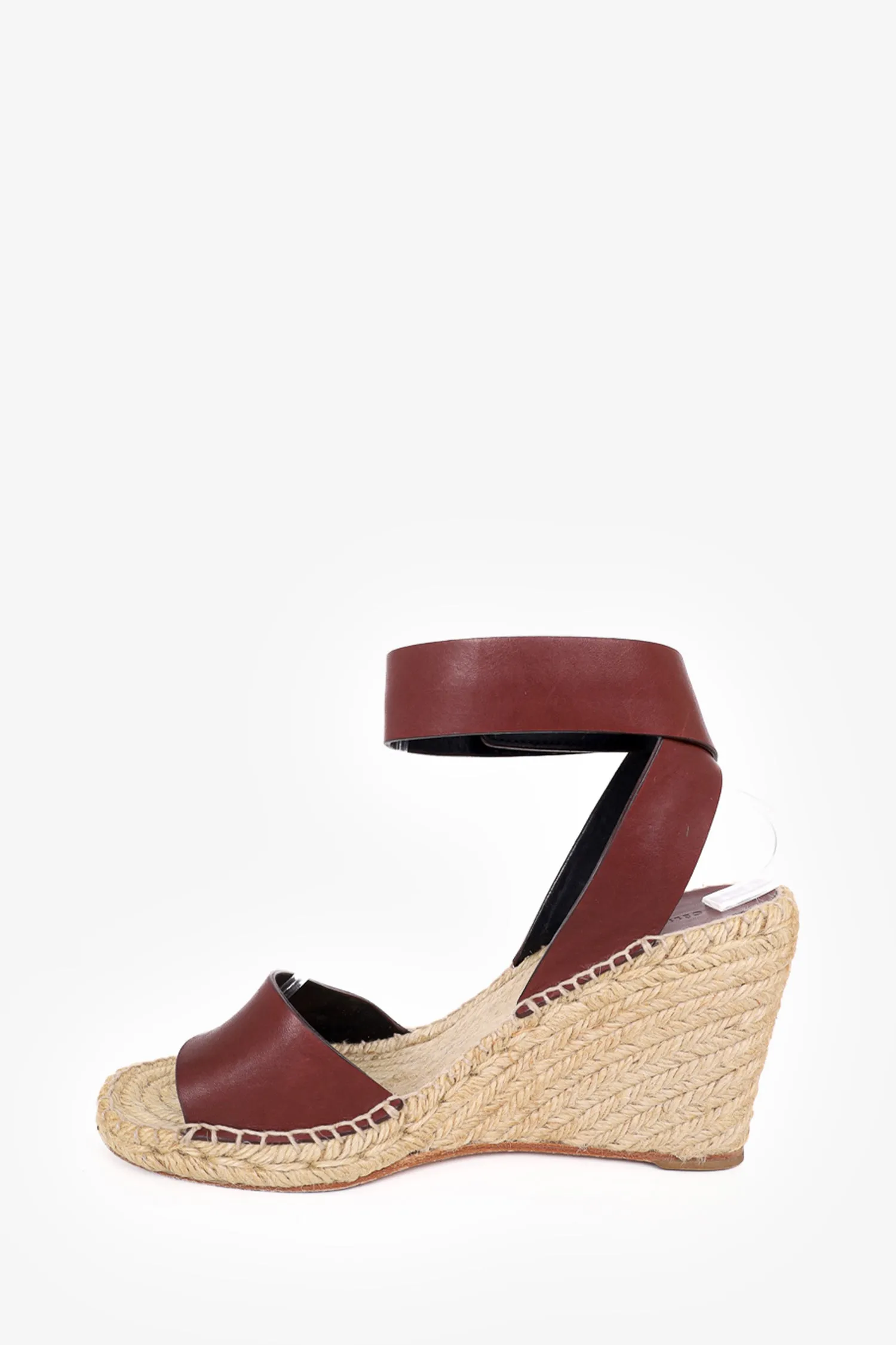Celine Brown Leather Criss Cross Espadrilles Sandals size 39