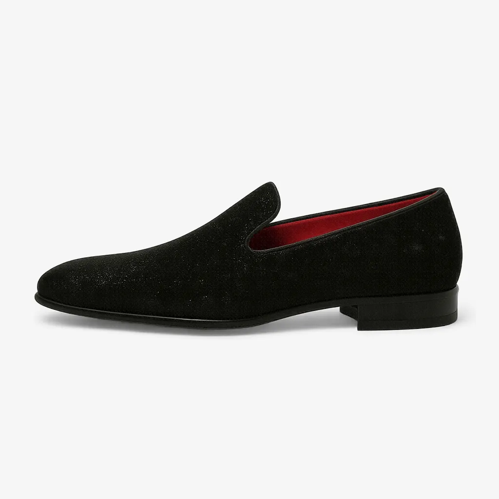 Domoir | Black Velvet V-Cut Loafers