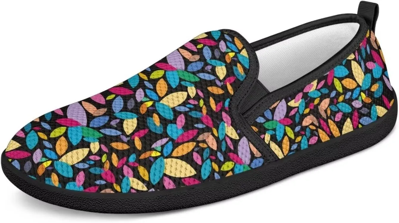 Floral Women's Slip On Flats Comfort Casual Loafers Soft Fashion Walking Shoes Ladies Travel Dress Shoes SizeUS 6-11