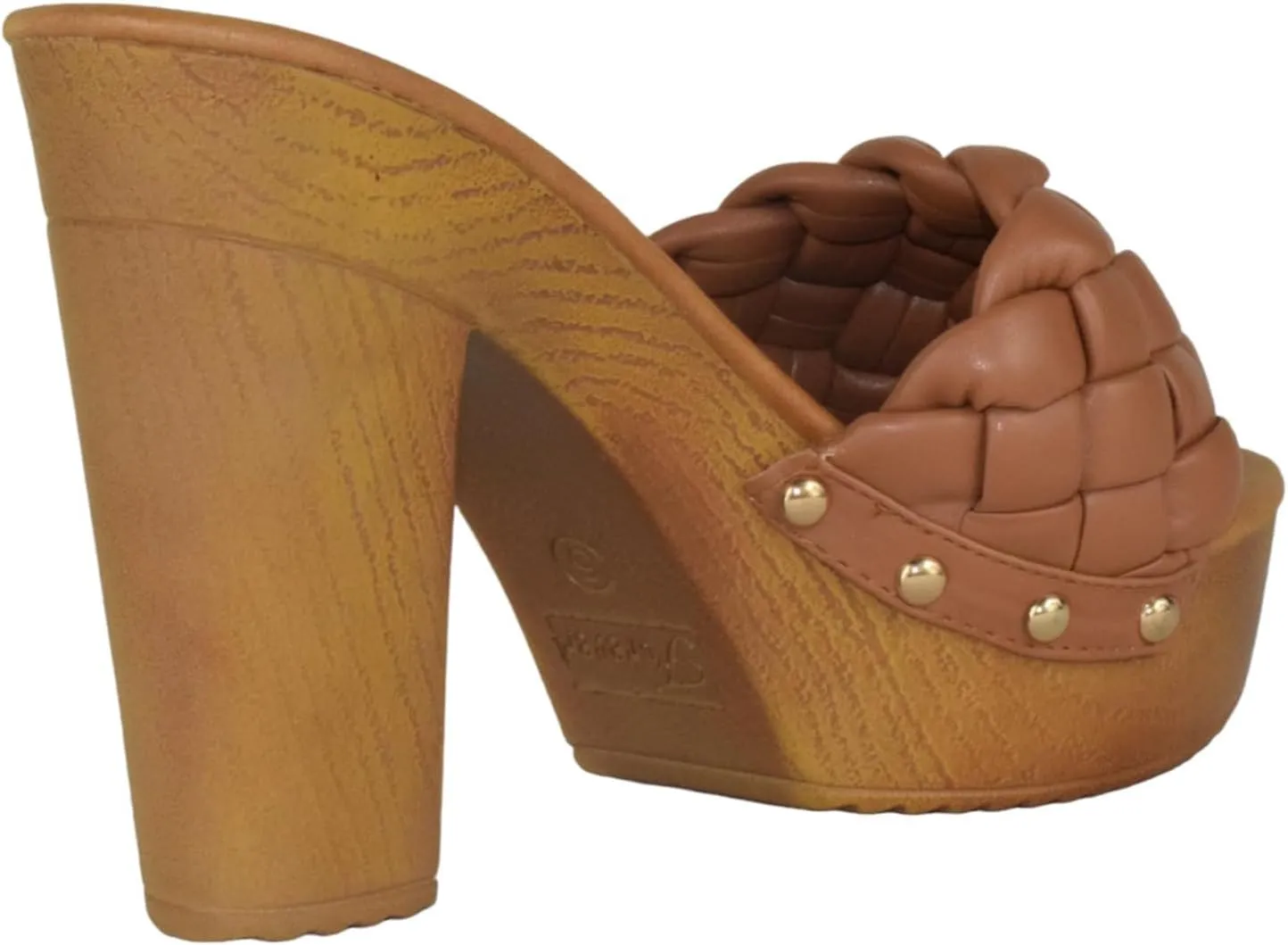 Forever Shoes Women Block High Heel Platform Sandals Braided Band Light Weight Slip On WOOD-06