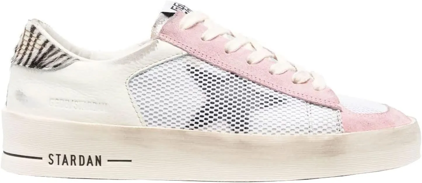 Golden Goose Stardan Laminated Net Leather Star Zebra Horsy Heel Women Distressed Sneakers