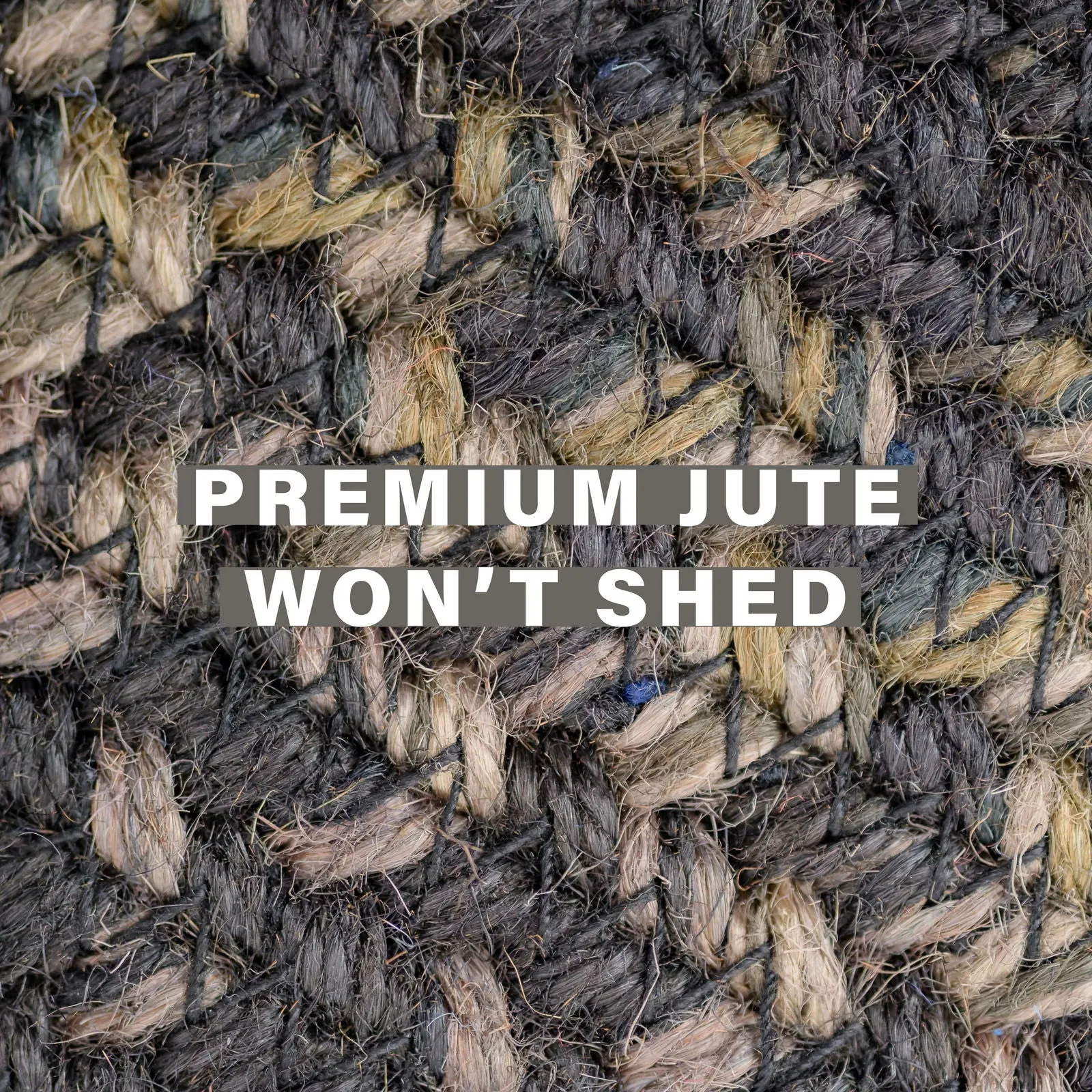 Jet Black Jute Braided Area Rug