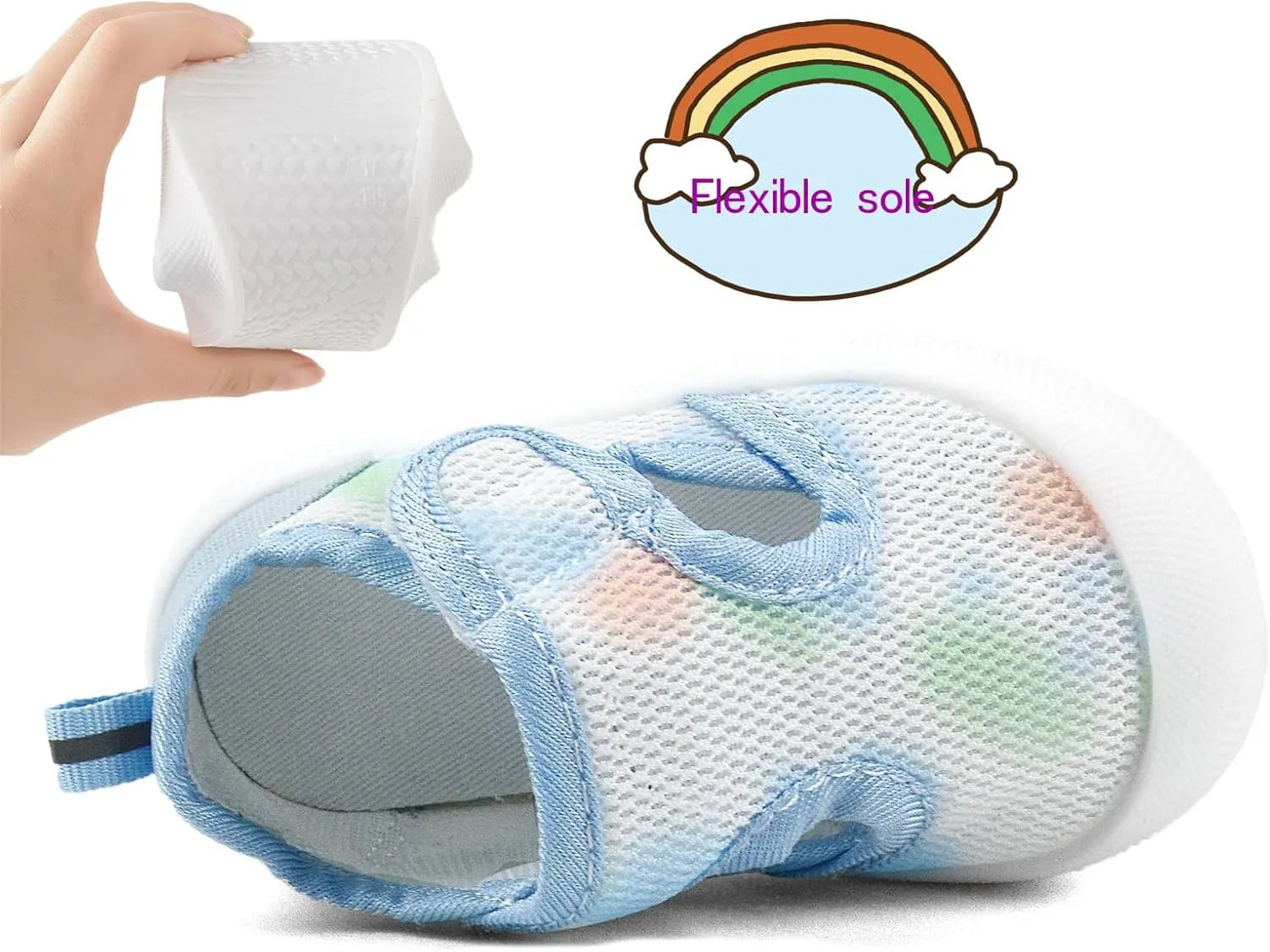 OAISNIT Baby Boy Girl Sandals Lightwight Breathable Summer Mesh Sneakers Non-Slip Toddler First Walking Shoes 6 12 18 24 Months