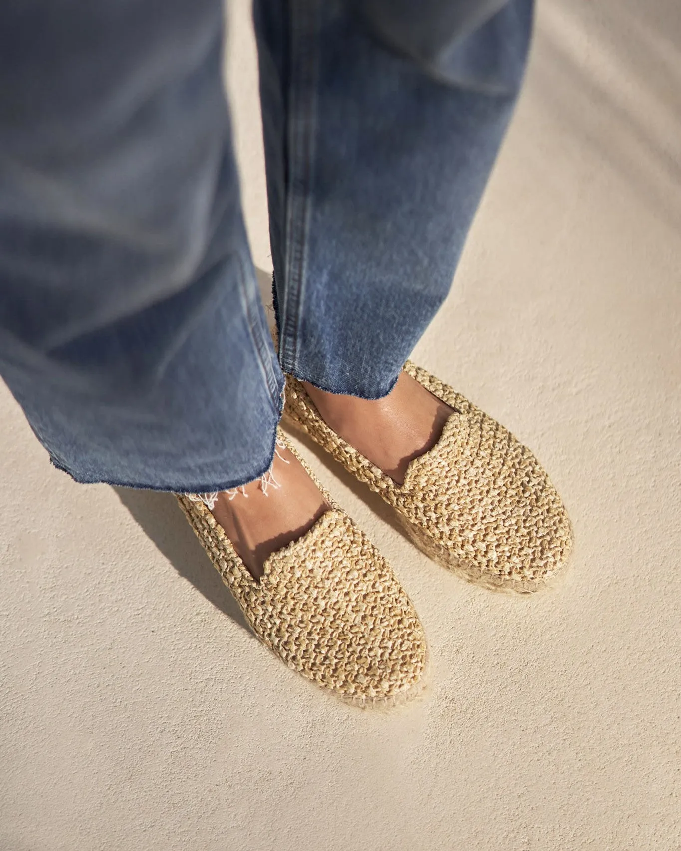 Raffia Stripes Double Sole Espadrilles - V27D0 - Yucatán Raffia Net