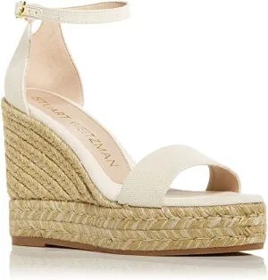Stuart Weitzman Women's Floria Wedge Platform Espadrille Sandals - Natural, 7.5C(Narrow)