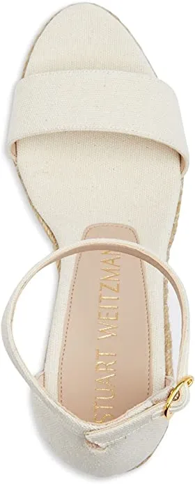 Stuart Weitzman Women's Floria Wedge Platform Espadrille Sandals - Natural, 7.5C(Narrow)