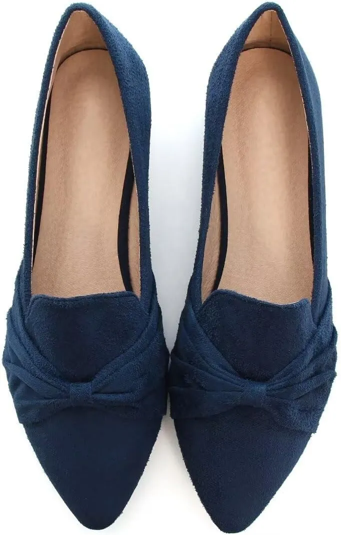 Stunner Classic Women's Pointed Toe Bowknot Ballet Flats Comfortable Cute Dress Flats