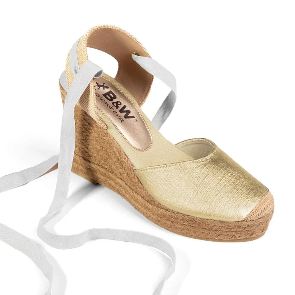 Wedge Shoe Espadrilles Capri Metal Gold