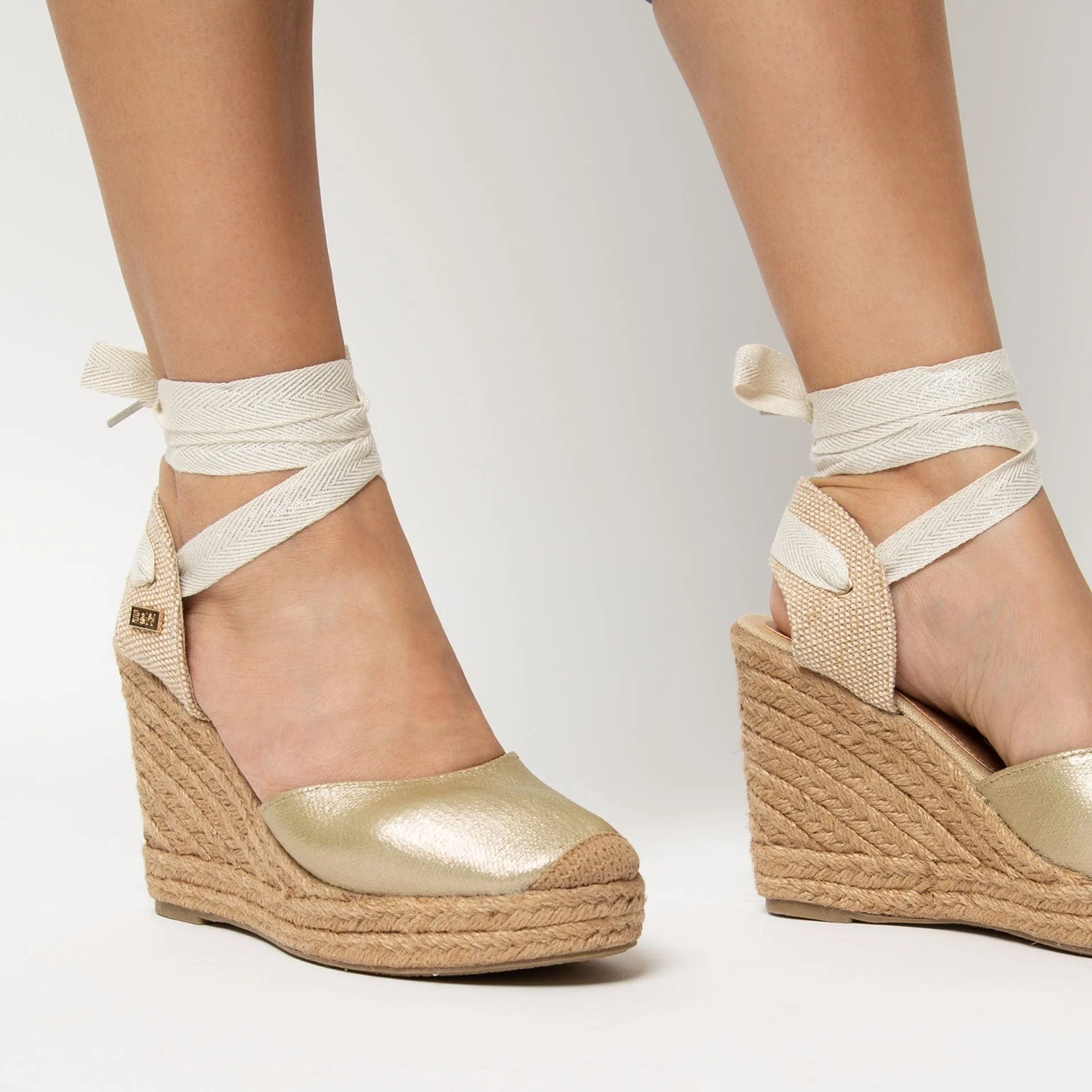 Wedge Shoe Espadrilles Capri Metal Gold